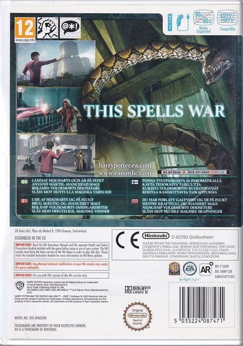 Harry Potter and the Deathly Hollows - Part 1 - Nintendo Wii (B Grade) (Genbrug)